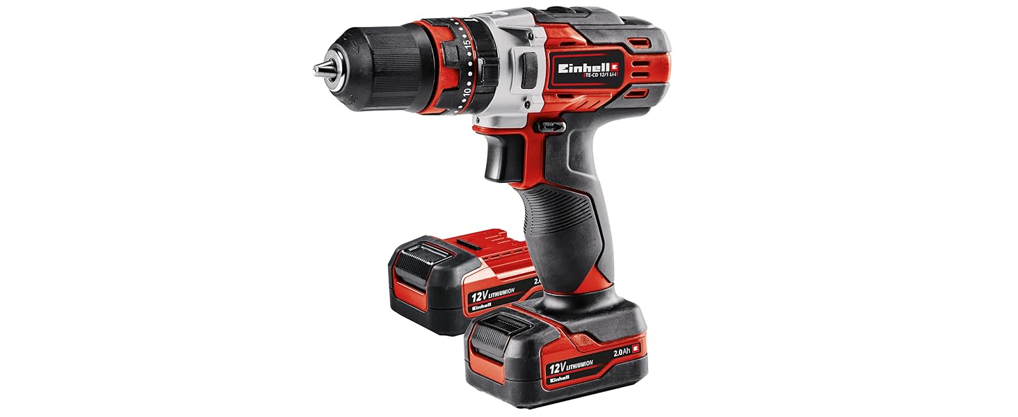 Акумуляторний ударний дриль-шуруповерт Einhell TE-CD 12/1 Li-i з зарядним пристроєм та 2x 2Ah акумуляторами