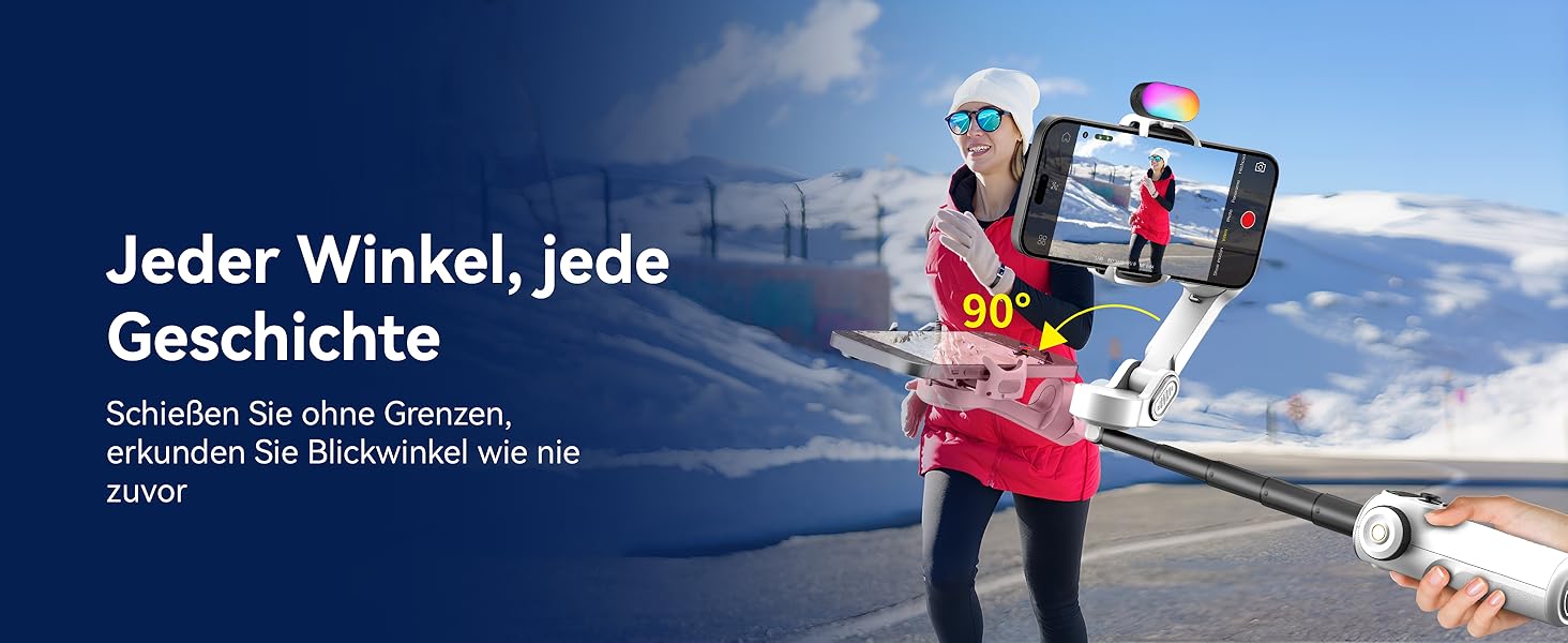 Стабілізатор для iPhone та Android від AOCHUAN: 3-осьовий гімбал з OLED-дисплеєм та подовжувачем 7,8 дюймів (Smart X2 Kit)