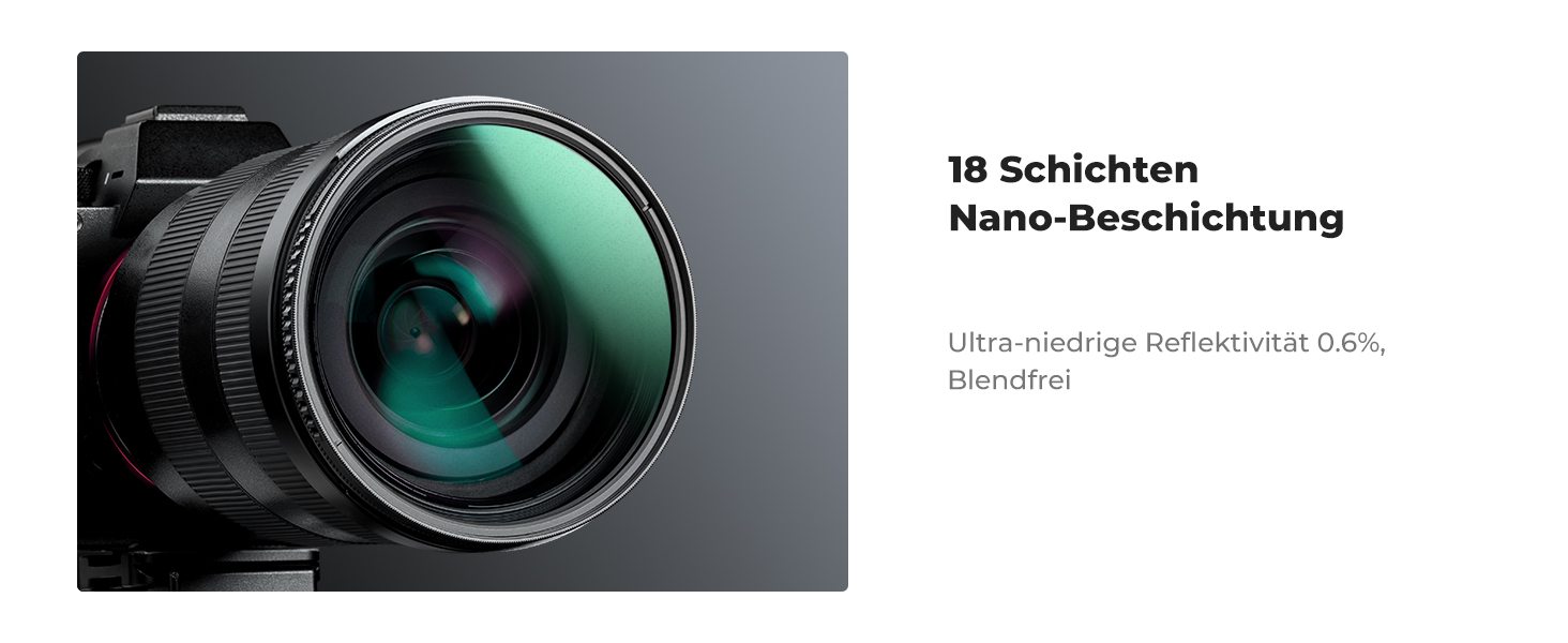 Фільтр K&F Concept з кришкою для об'єктива, серветкою для очищення, захисним фільтром з оптичного скла з 18-шаровим нанопокриттям (Nano Klear) (55mm, Black Mist 1/8)