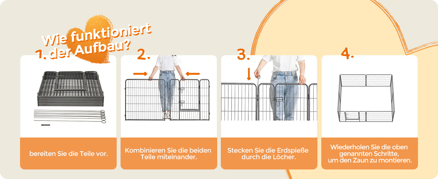 Вольєр для тварин Feandrea Freilaufgege XL (77x80 см), сірий, збірний, для великих тварин, 8 панелей