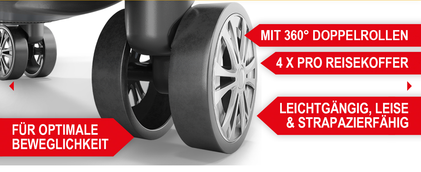 Преміум набір валіз 4 шт. – жорсткі валізи з TSA-замком, USB-порт – плюс ваги для валіз, ремені, адресники, тримач для напоїв, чохол для взуття, захисні чохли, рожевий