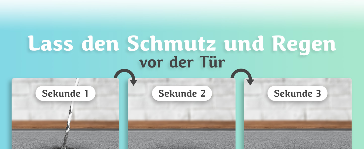 Килимок для дому Hereinspaziert 40x60 см: мийний, для порогу, з написом та серцем