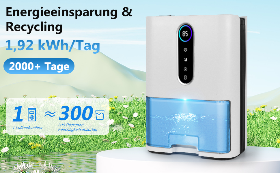 Електричний осушувач повітря 2L з тихим режимом 27dB, таймером 8/16/24 год та 5 кольоровими підсвітками. Осушувач для спальні, ванної кімнати, підвалу (до 60 м²)