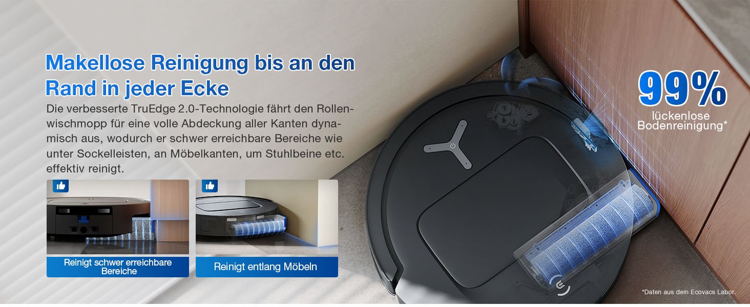 Робот-пилосос ECOVACS DEEBOT T80 Omni з функцією миття підлоги, 18000 Па, OZMO Roller, автоматичне миття моп, ZeroTangle 3.0, миття гарячою водою 40-75°C, чорний