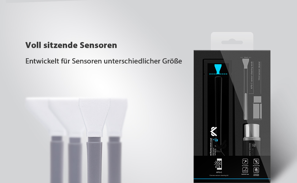 Набір для чищення сенсора камери VSGO 12 шт. з розчином 10 мл, сухими стікерами для CCD/CMOS, для Nikon, Sony (16 мм з очисником)