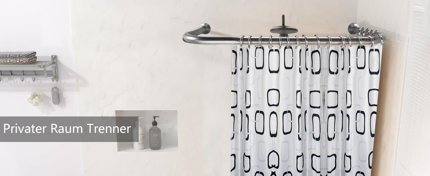 Штанга для душу U-подібна, 85-120 см, не потребує свердління, з нержавіючої сталі 304, для ванної/душу