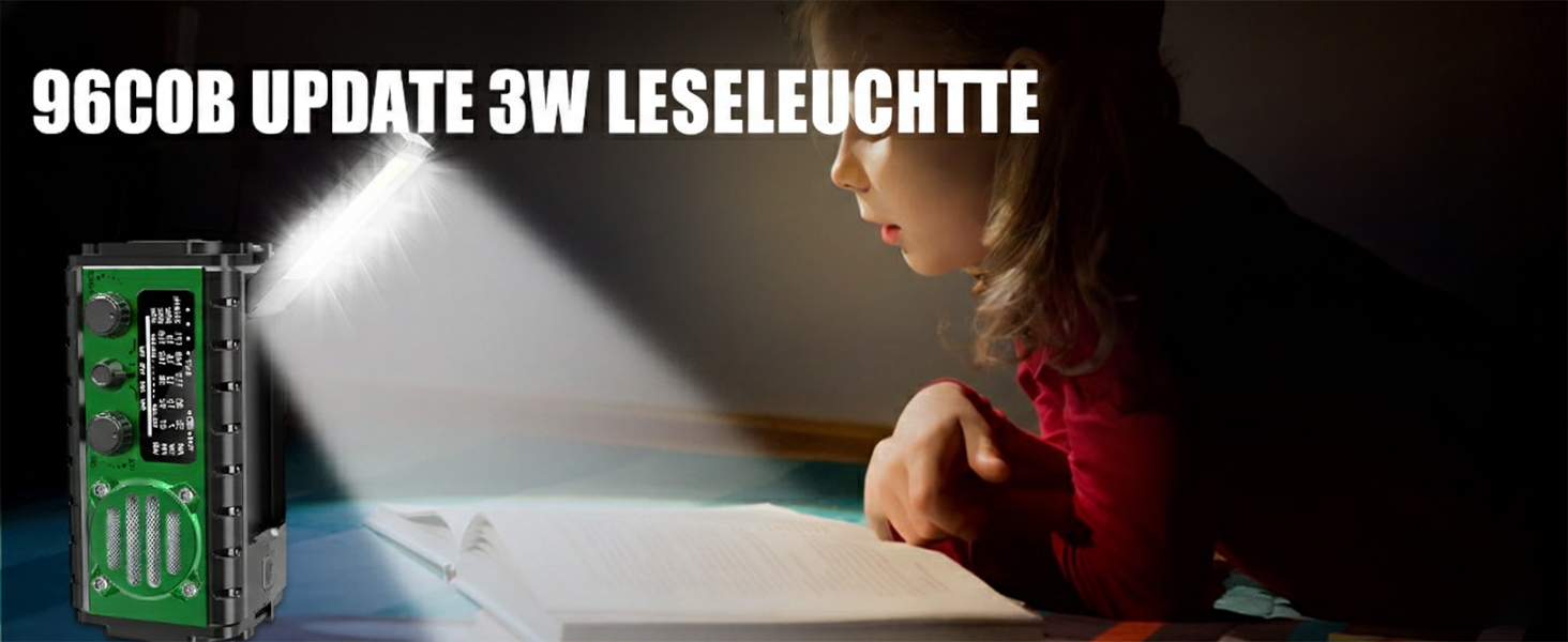 Радіо на сонячній батареї Solar Kurbelradio 20000mAh: FM/AM/SW, ліхтарик, зарядка USB, SOS-сигнал, для кемпінгу та надзвичайних ситуацій (зелене)