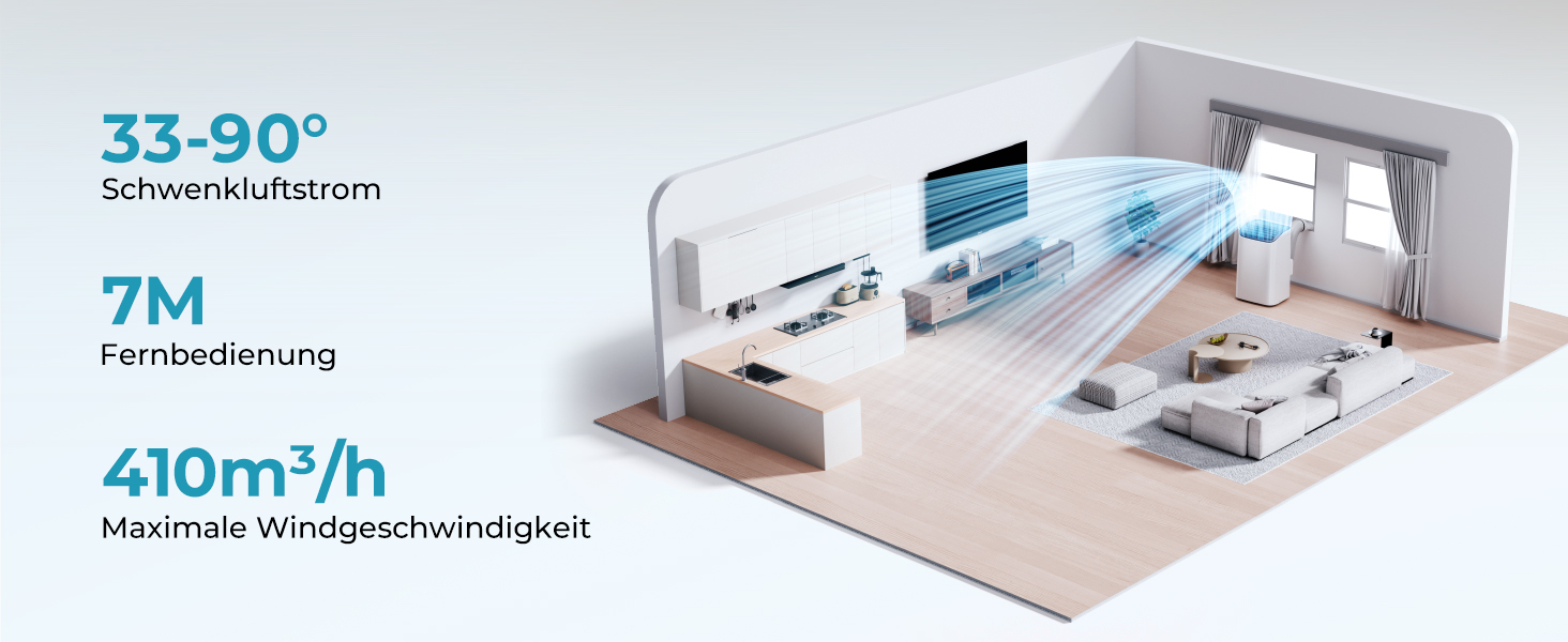 Мобільний кондиціонер 9000 BTU з вихідним шлангом | 4-в-1 | Тиха робота <48 dB | Digital display + пульт | Комплект для встановлення у вікно | Таймер 24h | Для приміщень до 25 м² (12000 BTU)