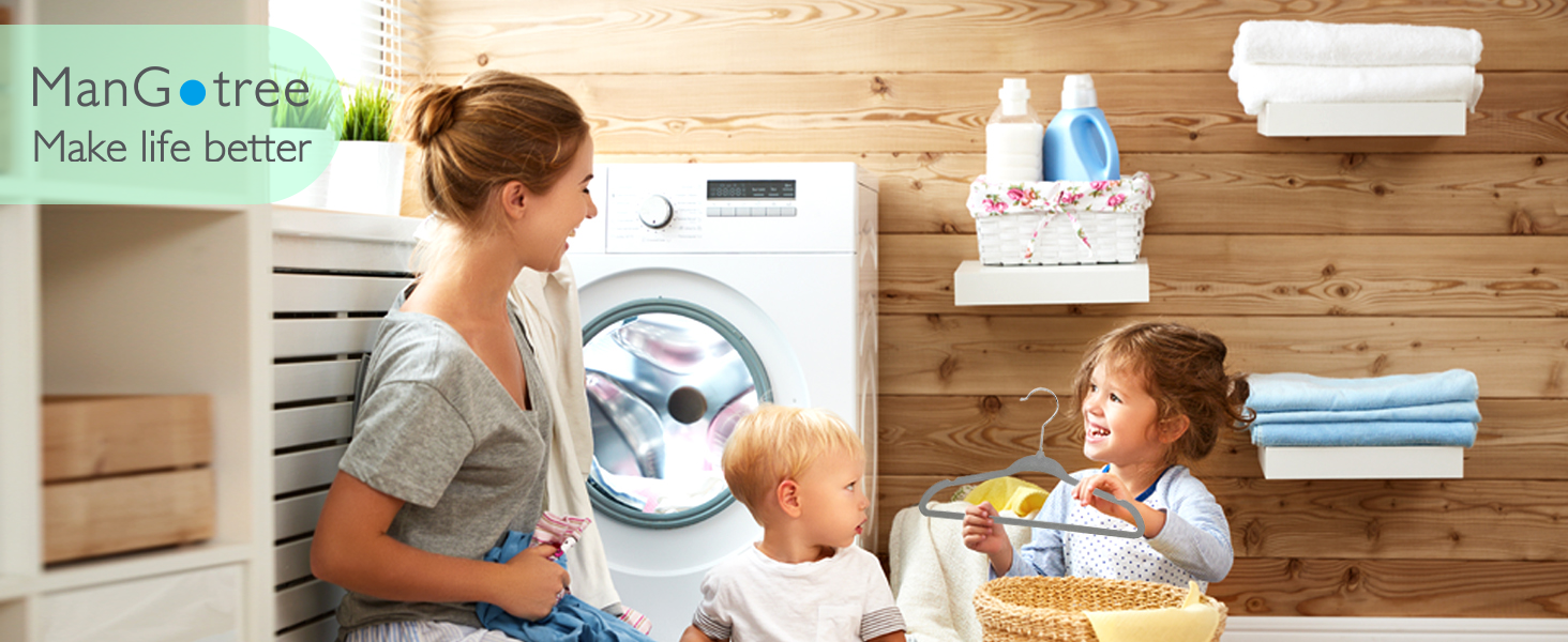 Плечики для дитячого одягу ManGotree з велюру, 30 шт. з обертовим гачком, плечики для дітей та дитячого одягу, сірий