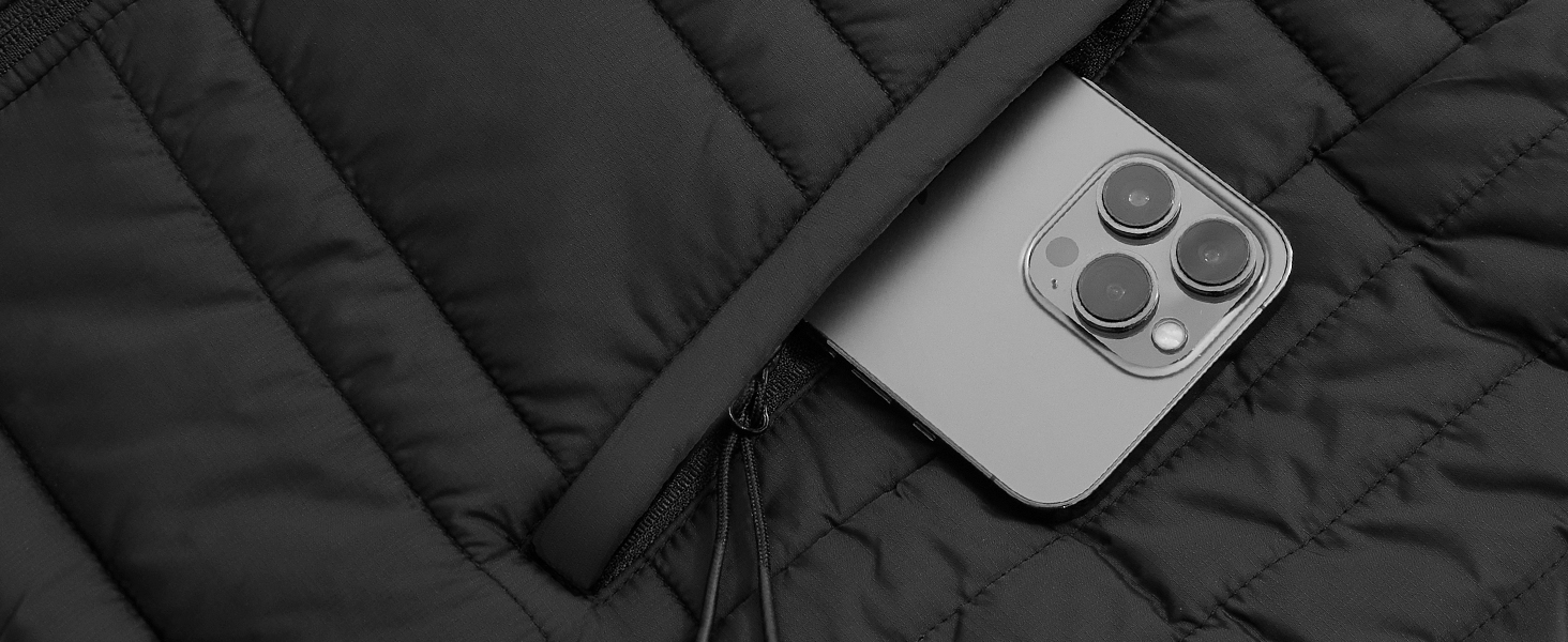 Обогріваючий жилет UNBON з акумулятором 10000mAh USB, чоловічий/жіночий, 3 режими нагріву, 6 зон нагріву, чорний