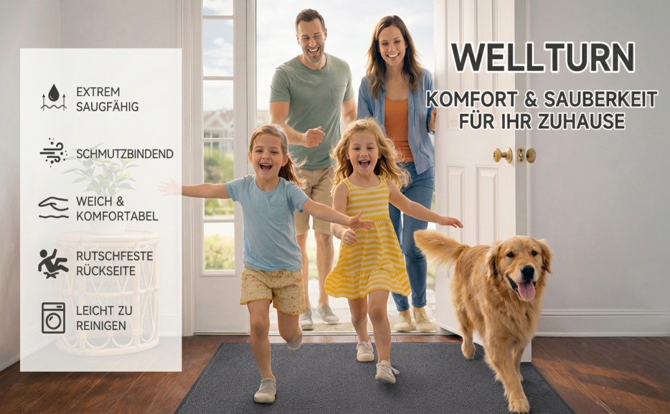 При স্বাগতний килимок 50x80 см з мікрофібри, протиковзний вологопоглинаючий килим для дому, кухні та ванної кімнати, сірий