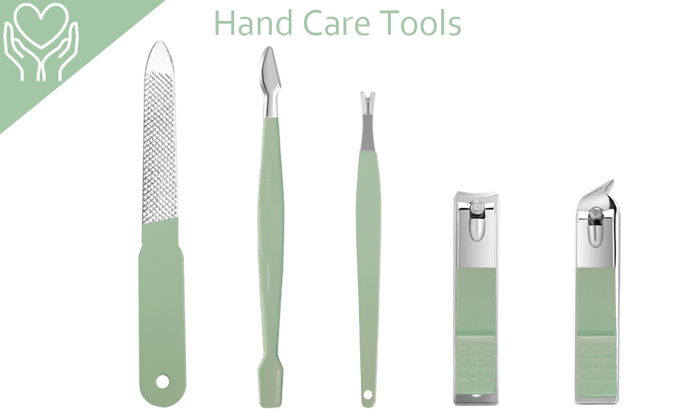Набір для манікюру та педикюру 16 предметів: професійний набір для підстригання нігтів, чоловічий/жіночий (зелений)