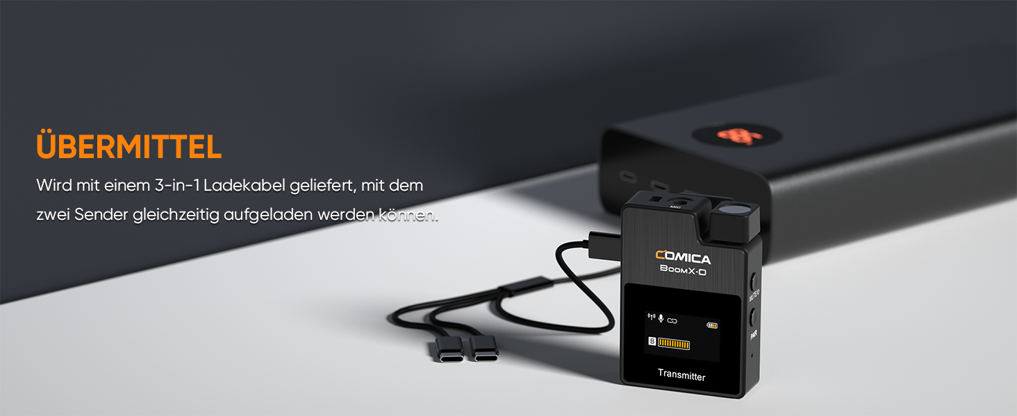 COMICA BoomX-DUC2: Бездротовий мікрофон для смартфона та ноутбука (USB-C) - ідеальний для влогів, подкастів та стрімінгу