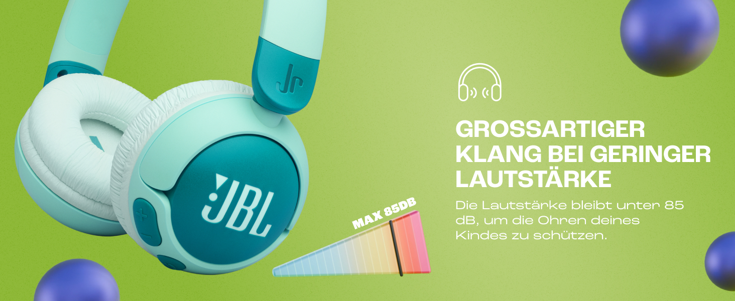 Навушники JBL Junior 320 BT - Бездротові Bluetooth навушники для дітей з мікрофоном, 50 годин, JBL Safe Sound, зелені