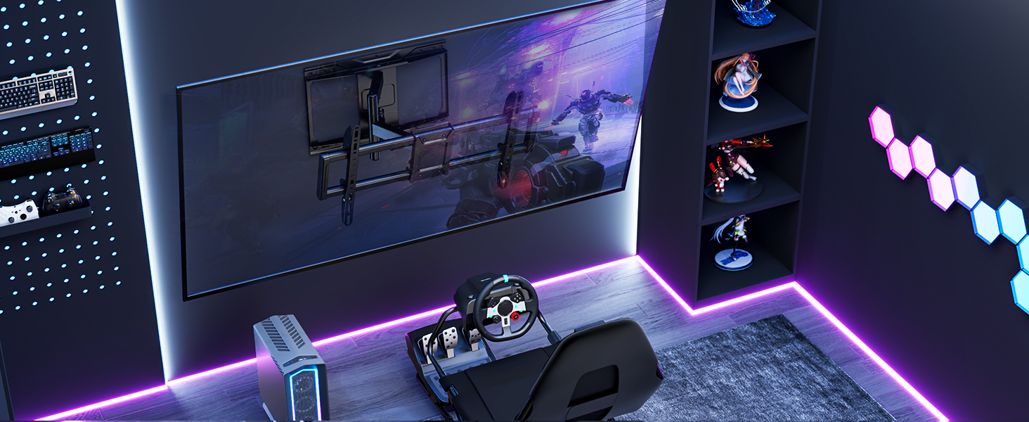 Кріплення для телевізора monTEK Full Motion з регулюванням, 37-84 дюйми, до 50 кг, VESA 600x400 мм, для дерев'яних підставок