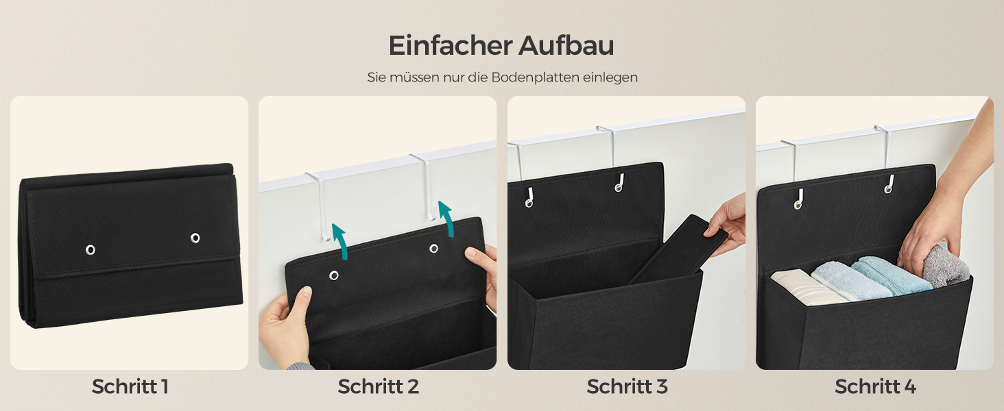 Органайзер для шафи SONGMICS з 4 кишенями, підвісна полиця, органайзер для гардеробу, підвісне зберігання, органайзер для дверей, спальня, вітальня, 2 x 33,5 x 00 см, RDH04G (2, Чорний)