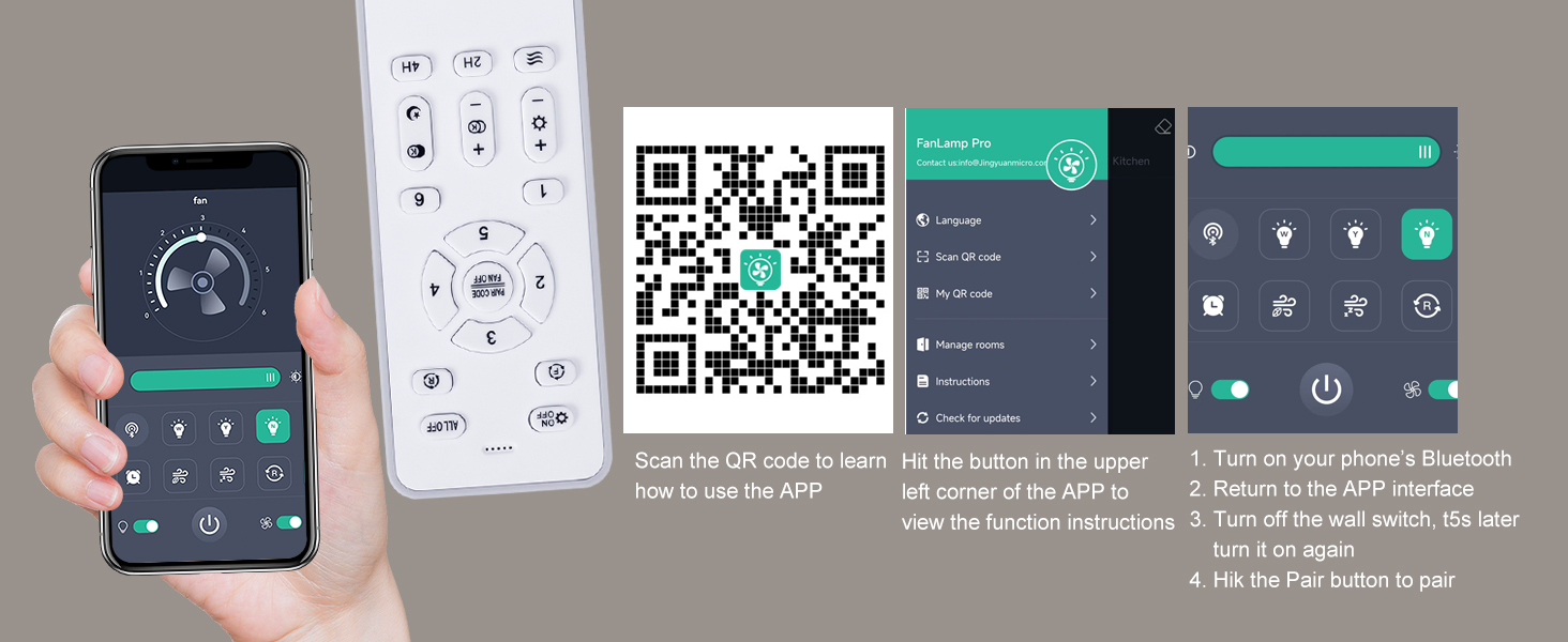 Стеляний вентилятор Ohniyou з підсвіткою та пультом дистанційного керування, 96,5 см (38 дюймів), з керуванням через додаток, тихий, регульований, для спальні, тераси, внутрішнього та зовнішнього використання, білий, сучасний