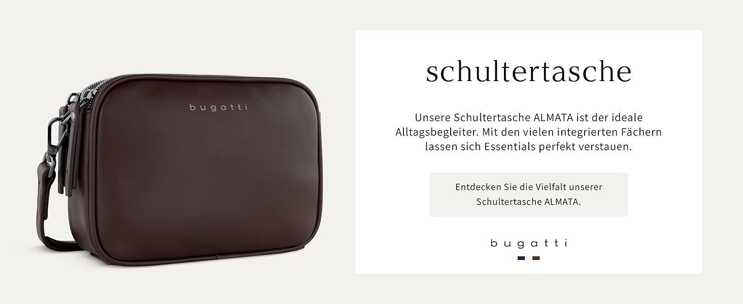 Сумка Bugatti Almata на плече з відділенням для смартфона, кросбоді для жінок, чорна