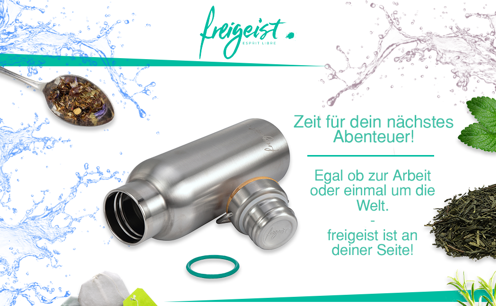 Термос-пляшка 1л: термопляшка, ізотермічна пляшка, зберігає холод 25 годин/тепло 13 годин, без BPA, для походів, активного відпочинку, велосипеда, офісу (сито для чаю, 750 мл)