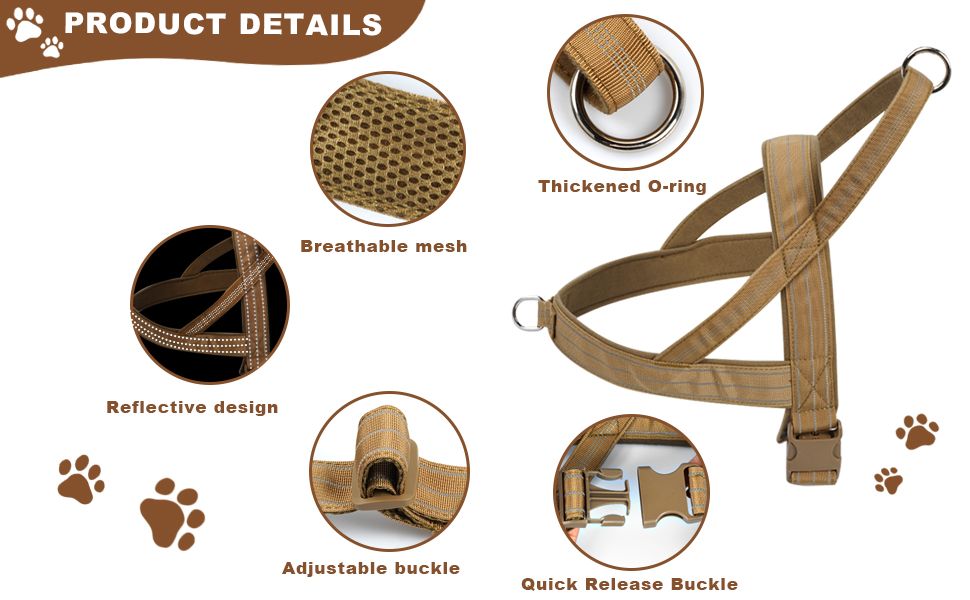Шлейка для собак, анти-тяга, світловідбиваюча, для середніх та великих собак, регульована, м'яка, дихаюча, для прогулянок та бігу (L) Стиль1-L