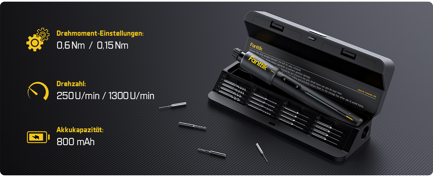 Електричний міні-дрель Fanttik K2 Nano - набір для DIY, 20 свердл, 800 mAh, для корпусу, пластику, смоли, ювелірних виробів