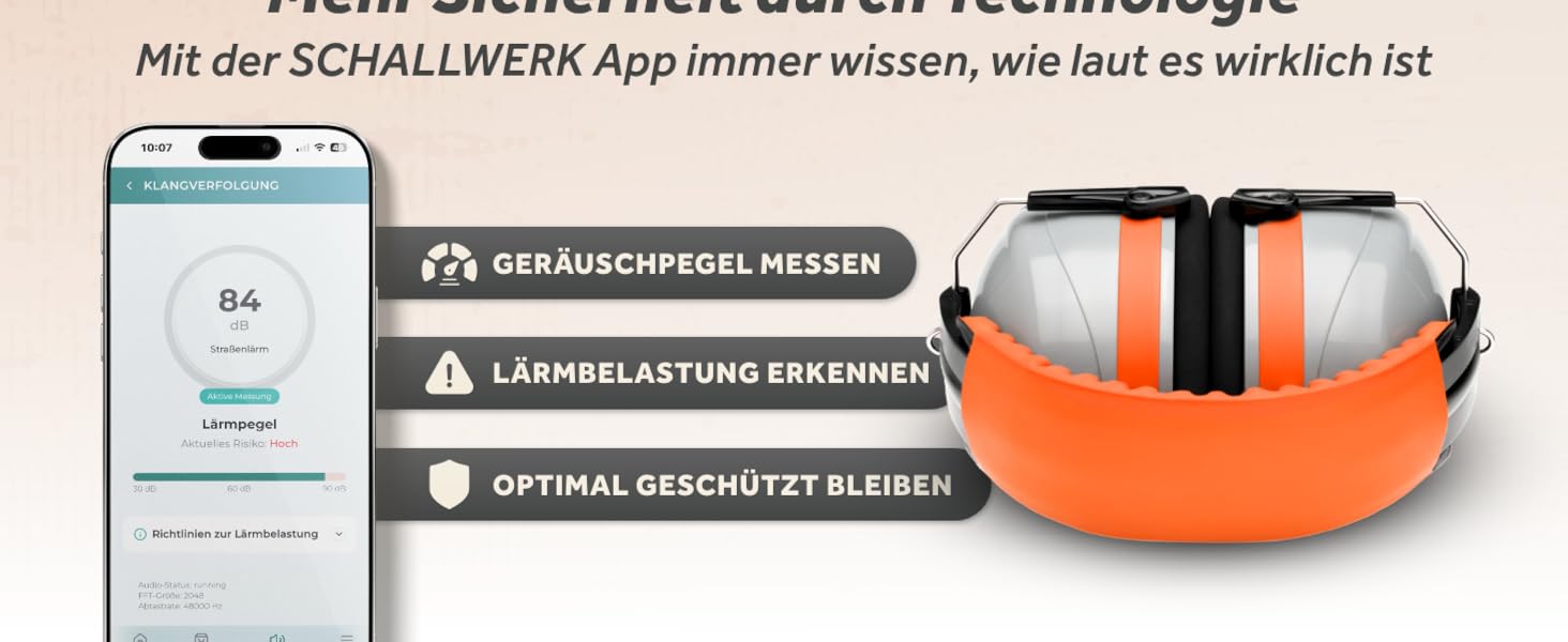 Schallwerk Work+ | Навушники шумозахисні для роботи та повсякденного використання (Помаранчевий)