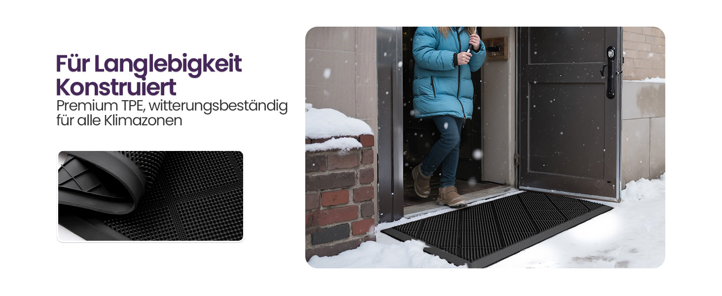 Дексі Килимок для дому та вулиці 43 x 90 см, чорний, неслизький, водонепроникний, миючий