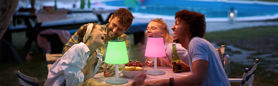 Світлодіодний солярний світильник для столу, вуличний, 2-в-1, бездротовий, 8 кольорів, для саду, кемпінгу (Срібний)