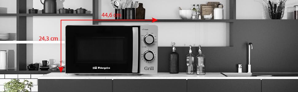 Мікрохвильова піч Orbegozo MI 2115, 20 л, 700 Вт, біла, з грилем