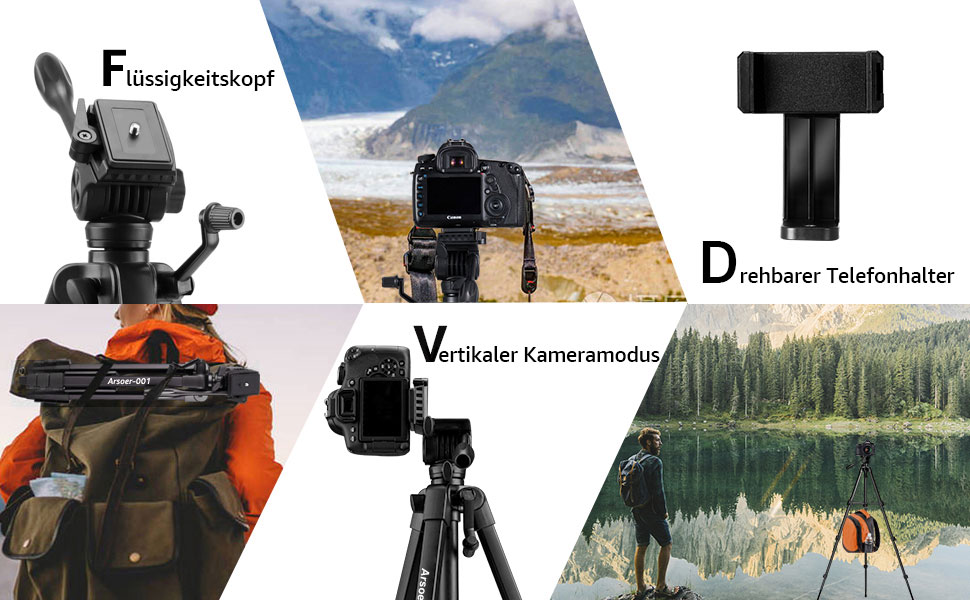 Штатив для камери 175см з Fluid-головкою: для Sony, Nikon, Canon, TikTok, Vlog (алюміній)