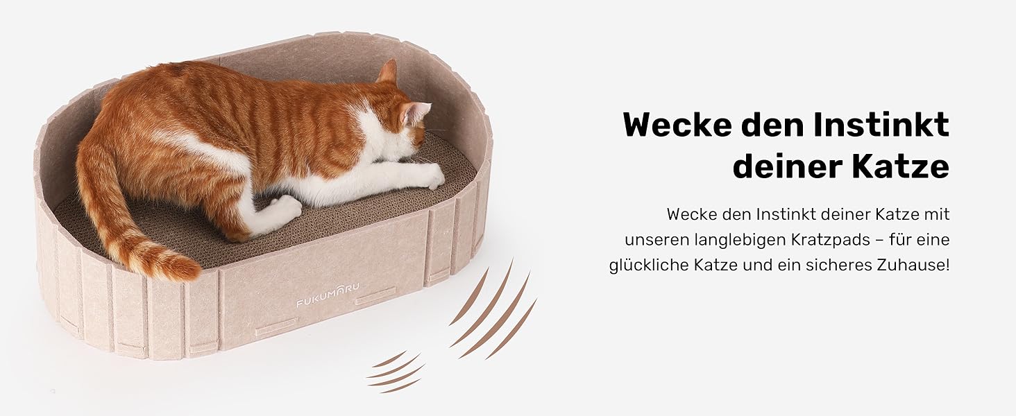 Котяче дряпальний борд FUKUMARU: диван з картону та фетру, 61 см, бежевий