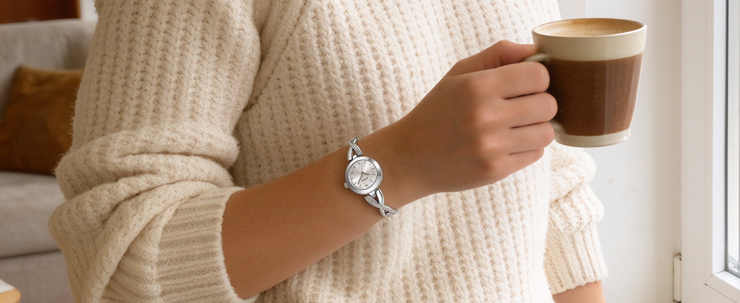 Жіночий аналоговий наручний годинник CIVO з нержавіючої сталі (золото/срібло) з діамантами, водонепроникний кварцовий годинник для тонкого зап'ястя