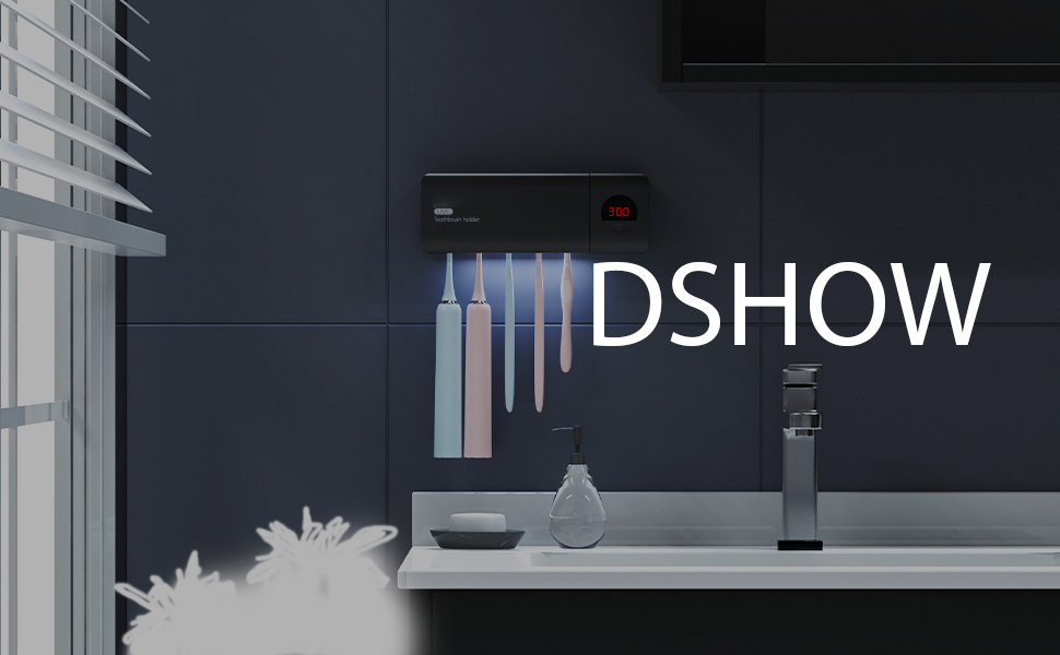 Стерилізатор зубних щіток DSHOW UV з таймером, бездротовий настінний, 2000mAh, білий/чорний