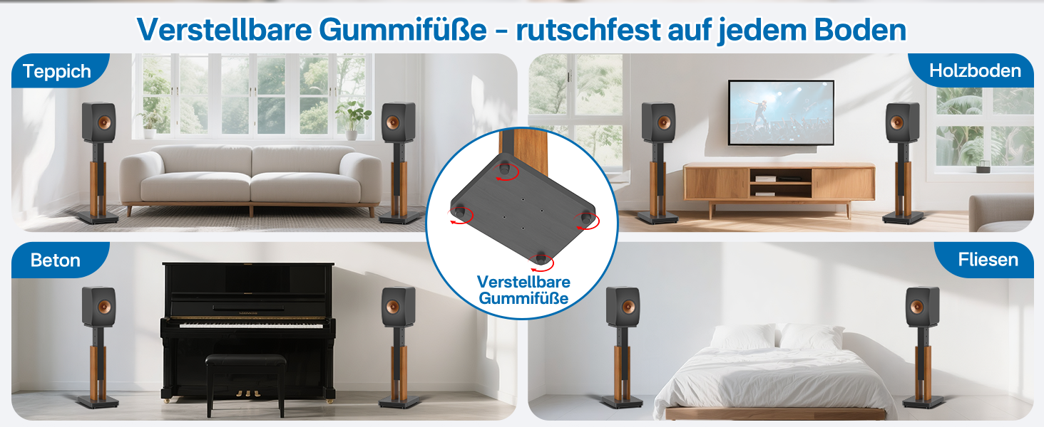 Регульовані підставки для акустики KEF LS50 Meta/Wireless II - Пара, дерев'яний масив, міцна конструкція (до 23 кг)