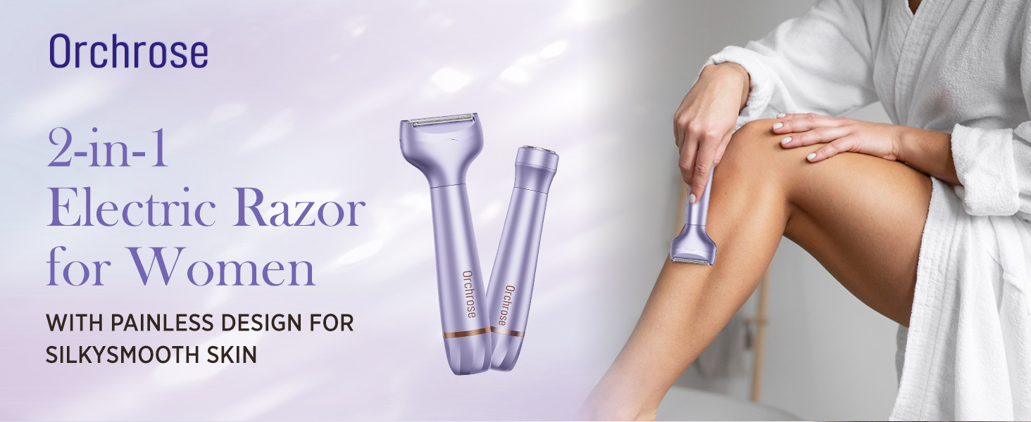 Електричний епілятор для жінок: безболісний пристрій для догляду за тілом, обличчям, зоною бікіні, ногами та під пахвами. Портативний, акумуляторний (рожеве золото, фіолетовий)