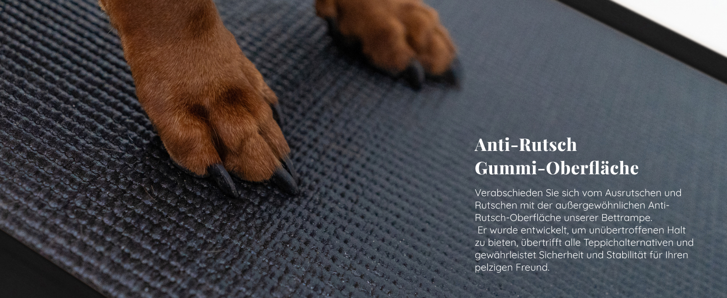 Сходинки для собак до ліжка з поручнями - для великих собак до 90 кг - регульована висота до 94.5 см - ширина 49.5 см - складані - з антиковзним покриттям - з берези - натуральний колір (чорний)