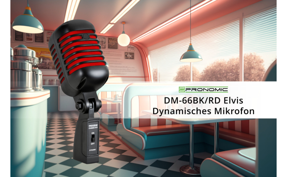 Pronomic DM-66R: Ретро мікрофон для вокалу, динамічний, чорно-червоний