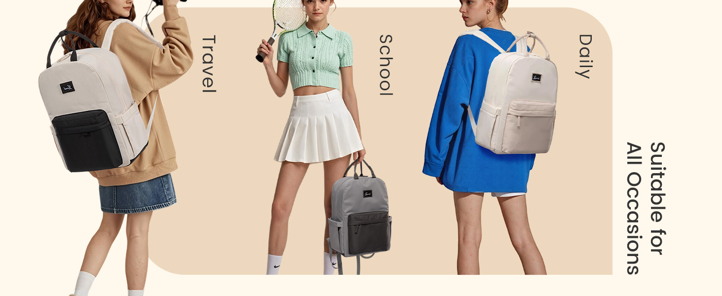 Сумка-рюкзак LOVEVOOK для жінок, підійде для ноутбука 15.6 дюймів, стильна міська сумка для підлітка, водонепроникна шкільна сумка, casual рюкзак для роботи, навчання, подорожей, чорна