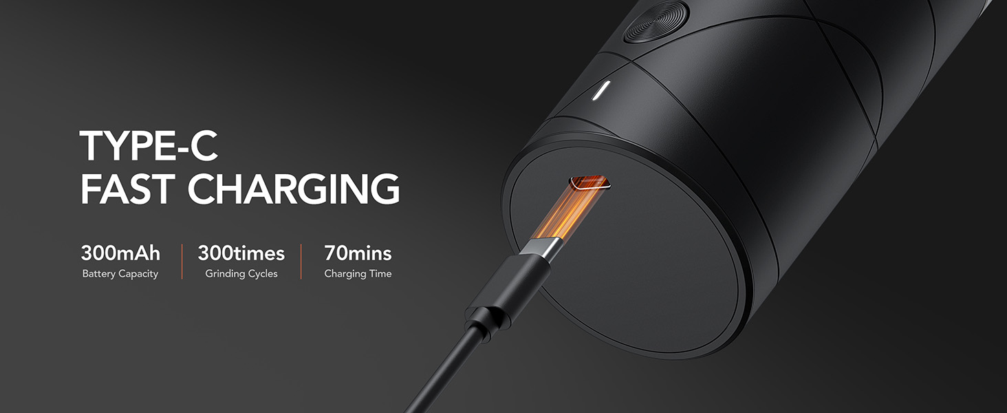 Електрична млинниця для солі та перцю FORLIM, USB-зарядка, LED-підсвітка, керамічний механізм, 7 рівнів помолу, 2 шт. (чорна+біла)
