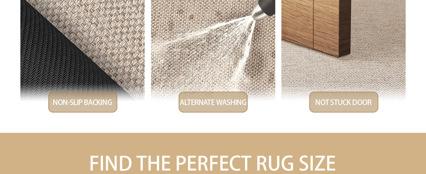 Килимок кухонний неслизький, 61x183 см, тканинний з гумовою основою, бежевий | COLOR&GEOMETRY