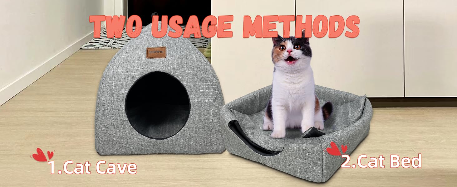 Будиночок для котів Katzenhöhle з подушкою, 40x40x35 см, сірий (M)