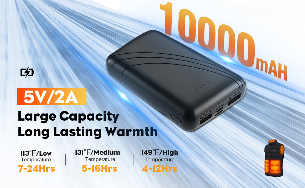 Жилет гріючий чоловічий з акумулятором 10000mAh