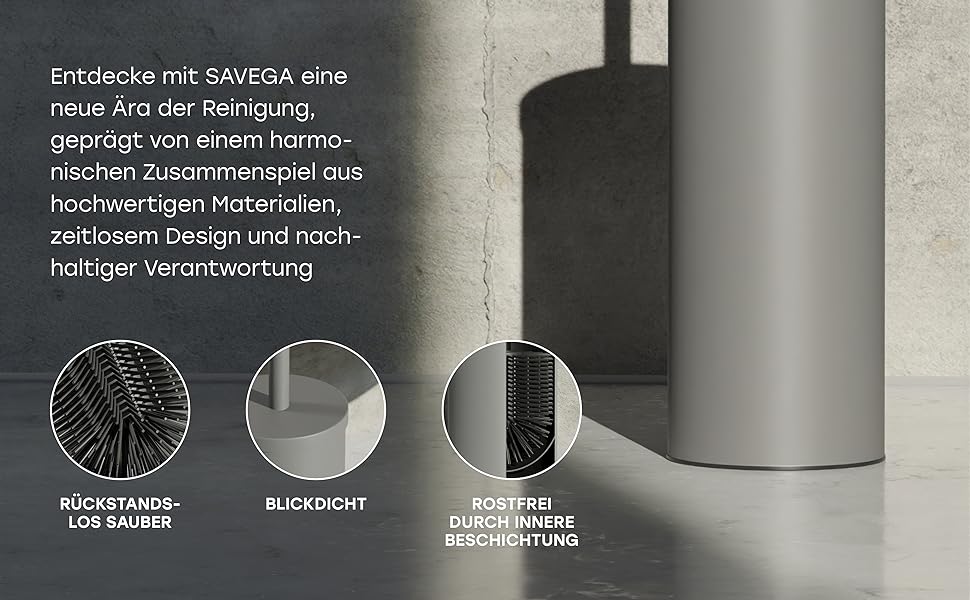 Торцева щітка для унітазу з нержавіючої сталі та силікону з дискретним тримачем - щітка для туалету з захистом від бризок, антибактеріальна, сіра