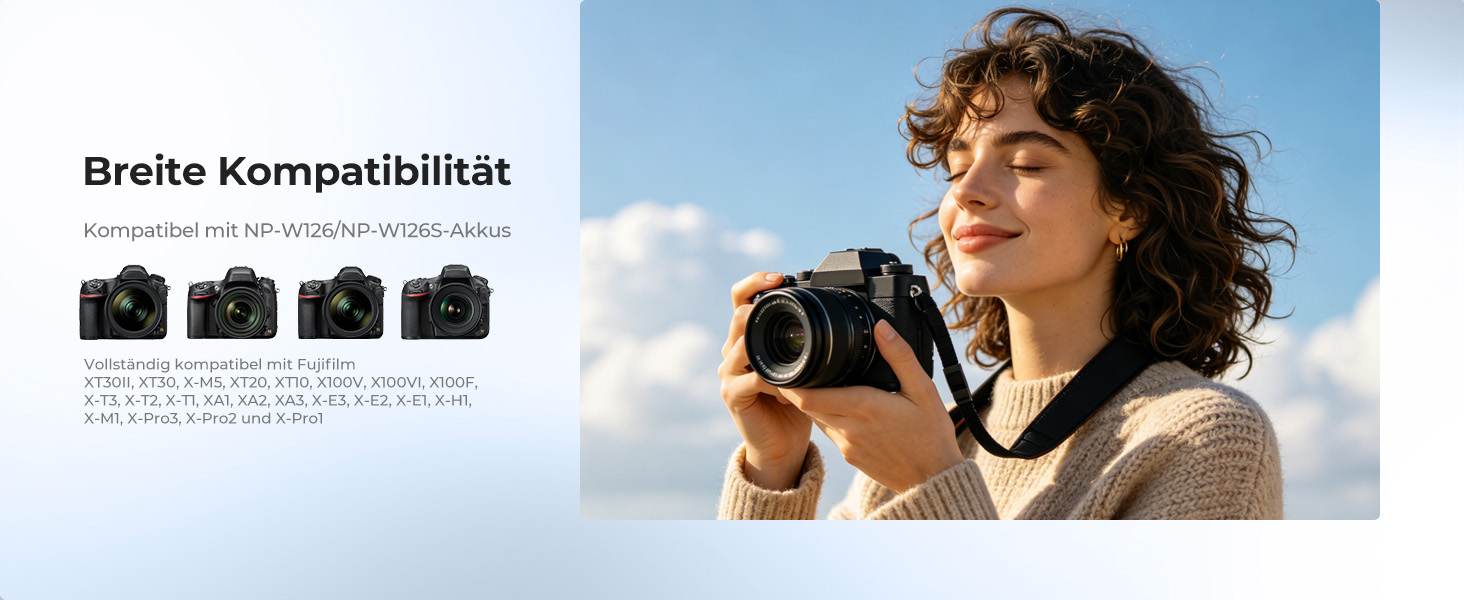 Набір акумуляторів K&F CONCEPT NP-W126 / NP-W126S для камер Fujifilm (3 шт.) з зарядним пристроєм 20W PD для XT30 III, XM5, X100VI, X100V, XS10, XT30, XT20, XE4, A5