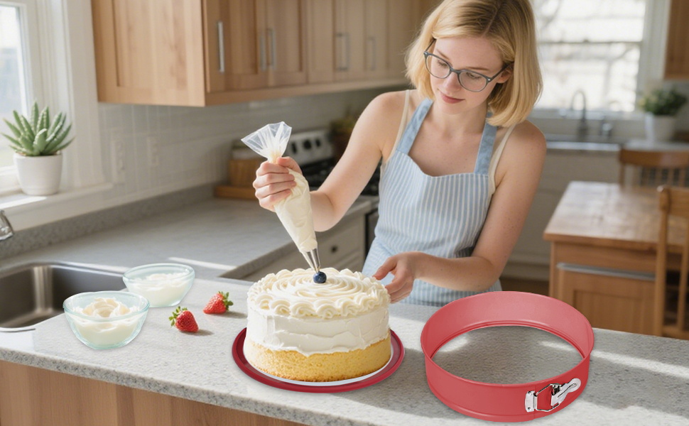 Форма для випічки Hikaproligt з нержавіючої сталі, діаметр 26 см, кругла, з антипригарним покриттям та захистом від протікання, знімний дно, для чізкейків та тортів