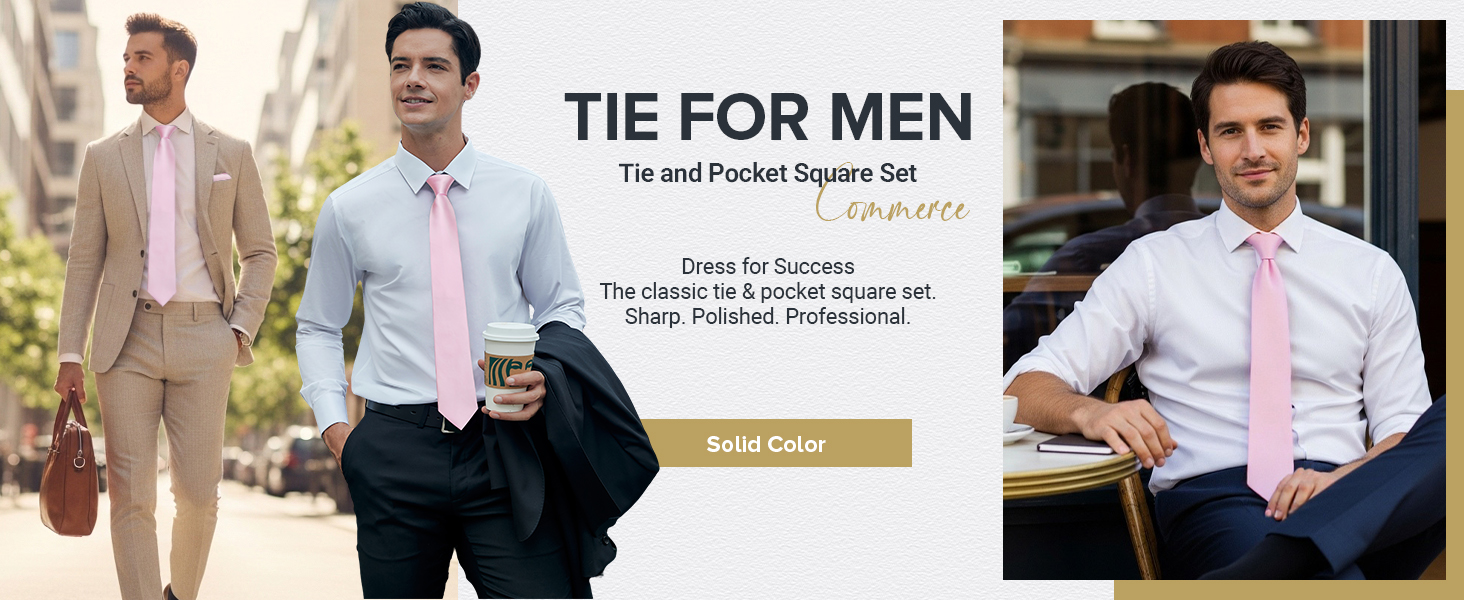 HISDERN Комплект краватки та нагрудного хустинки однотонний для весілля та свят, різні кольори, бургундський, універсальний розмір