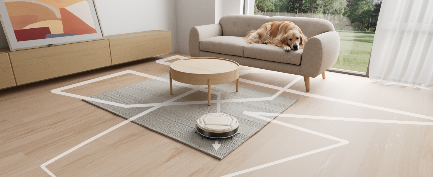 Робот-пилосос LEFANT M210P Champagnergrau: потужність 2200Pa, 120 хв роботи, Wi-Fi, для килимів, шерсті тварин та твердих підлог