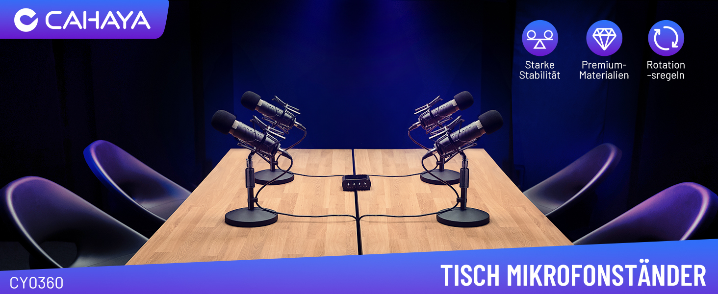 Підставка для мікрофона CAHAYA CY0360: регульована, 180° обертання, для конференцій, ігор та стрімінгу