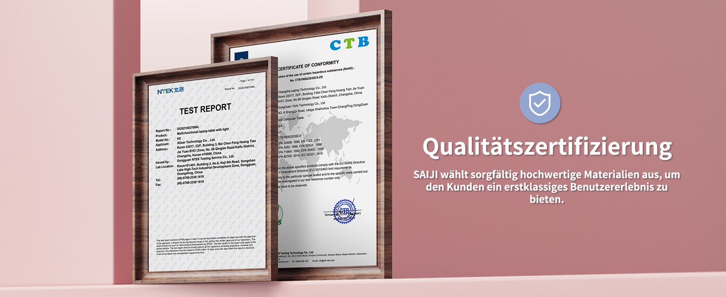 SAIJI Підставка для ноутбука на ліжко - регульована висота, складний столик для дивану/підлоги, для роботи/навчання/читання/їжі, підходить для ноутбуків до 17 дюймів (52*30 см), Рожевий