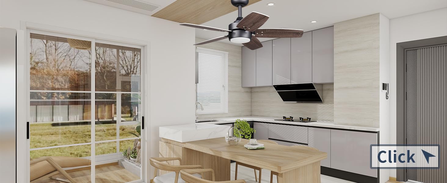 Стеляний вентилятор для маленьких кімнат: сучасний вентилятор з регульованою яскравістю, пультом дистанційного керування, реверсивним двигуном, 6 швидкостей, тихий, 230V (Бронза+волоський горіх, 91 см)